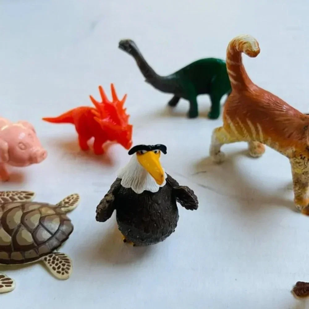 Assorted Animal Kids Toy 9 Pieces‎ Turkey Pig Frog Dinosaur Cat Turtle Learning